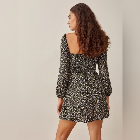 New! Reformation Mochi Long Sleeve Floral Mini Dress in Esprit 🪻🪻size 10 - Picture 4 of 16